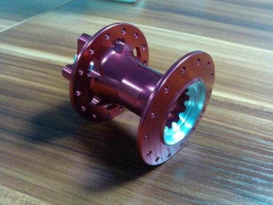 China Axle &amp; Hub Red Anodized Mountain Bicycle Parts / Metal Machining Parts supplier