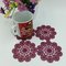 Elegant Purplish Red Hollow Silicone Rubber PVC Coaster Table Placemat, Flower Design Consist Of Deer, Accept Paypal supplier