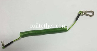 China High quality good protection for tool plastic spring steel coiled lanyard green cords with supplier