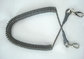 Black hot selling spiral coiled lanyard plastic coated strong 1.0 stainless steel cord saf supplier