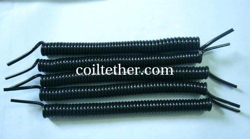 Transparent dark blue plastic spring coil chain lanyard semi-finished lanyard leashes supplier