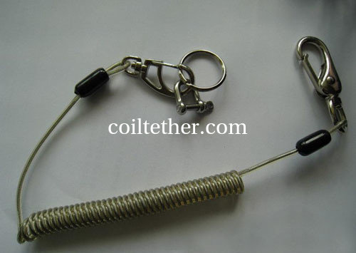 Heavy Duty High Pulling Steel Spring Leash w/Lock Hook&amp;Ring supplier