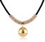 18K Bead Pnedant Necklace  Black rope chain Necklace Stainless Steel Jewelry for women supplier