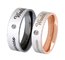 Couple Diamond Ring Rose Golden Finger Ring for Lovers Stainless Steel Wedding Rings supplier