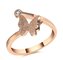 Rose Gold Butterfly Rings for Girl Diamond Finger Ring for Lady Stainless Steel Frosted Gold Ring supplier