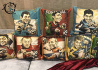 Character Football Player Cartoon Pillow , Kicking Theme Pillowcase Soccer Pillow