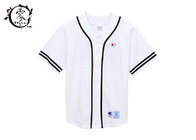 Embroider Champion Logo Jersey Sportswear T Shirt Baseball Team White Color Breathable Fabric Tees