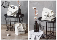 Natural Color Reusable Cotton ECO Shopping Bags , Tote Plain Color Simple Design Letter Bags