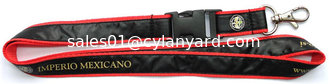 China Polyester satin double layered neck lanyards detachable buckle, safety release neck straps supplier