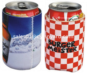 China Neoprene can cooler sleeve pouch,Neoprene Coke can skin case, sublimation full color print supplier