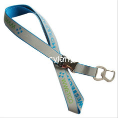 China Multi-functional reflective neck lanyard with metal bottle opener hook and metal buckle, supplier