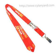 China Promotional full color lanyard with metal detachable buckle and card clip, supplier