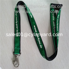 China Personalized double layer imprinted satin overlaid lanyards, satin layered ribbons, supplier