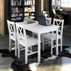 Simple Style Pine Wooden Dining Table Set with 4 Chairs