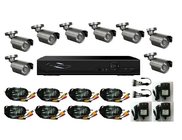 CCTV Security System 8CH H.264 Digital Video Recorder Kits, 700TVL Cameras DR-7308AV502E