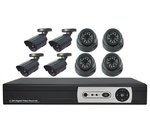 8CH(2CH D1 +6CH CIF ) H.264 DVR Kit, 4PCS Bullet + 4PCS Dome CCTV Cameras DR-7108AV5023C