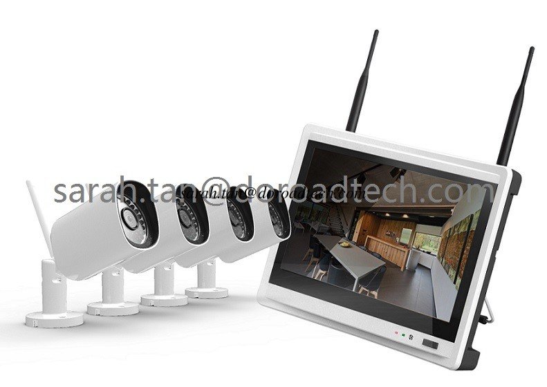 4 Channel WIFI IP Camera NVR Kit WiFi Camera with HD LCD Screen Display NVR