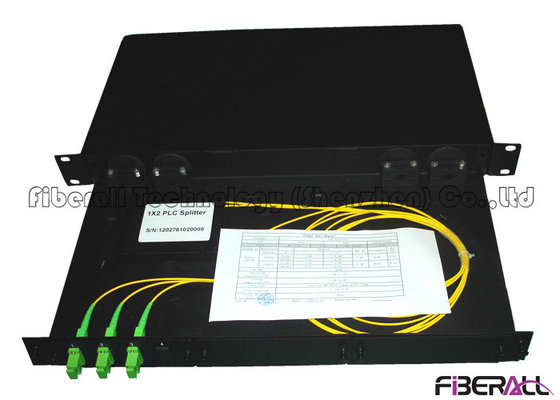 China Rack Mounted Fiber Optic PLC Splitter 1x2 With Patch Panel And Adapter supplier