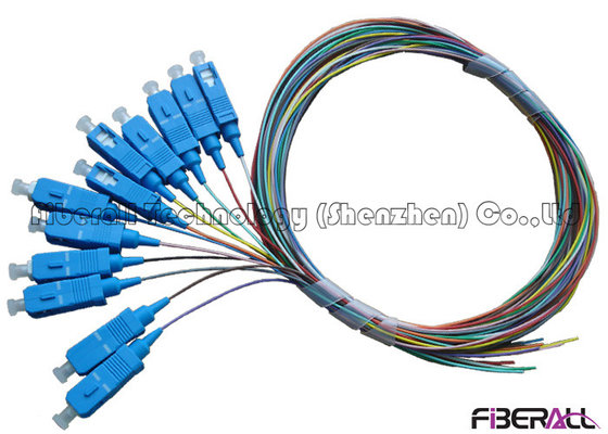 China 12 Colors Pigtail Fiber Optic Cable Set , SC Pigtail Single Mode High Return Loss supplier