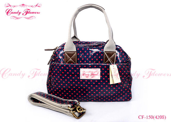 Vintage Small polka dot Floral Print Handbags Resistant Dark Blue