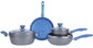 stainless steel lid red stone aluminum color cookware set 10 pcs FDA approval supplier