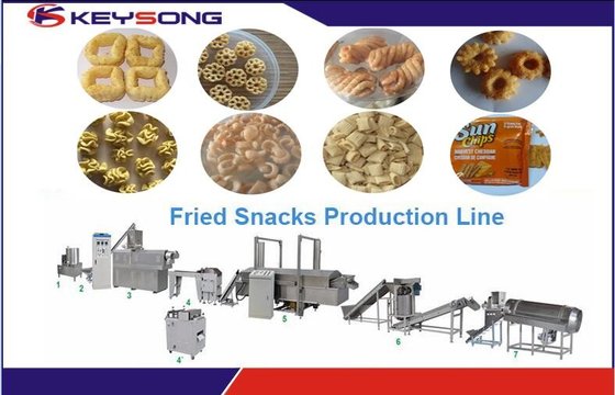 China Fried Bugles Snack Food Processing Equipment , Snack Food Extruder Machine supplier