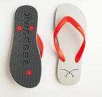 customed eva die cut and embossed slipper  printed Womens Flip flop thongs slipers manufacturers