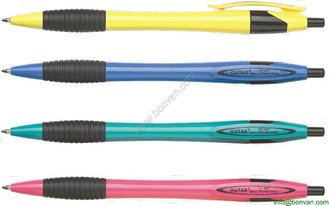 China Plastic office ball pen with rubber grip supplier