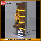 Galvanized Steel Base Zebrano Wood Corona Extra Light Beer Bottle Glorifier LED Back Bar Display