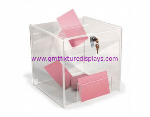 China 12.0&quot; x 12.0&quot; x 12.0&quot;Acrylic Ballot Box with Lock  Clear Square Suggestion Box supplier