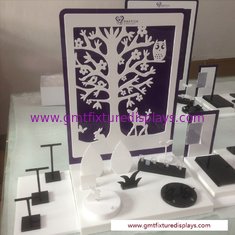 China CounterJewelry Display Set Customized  Design White &amp; Black Acrylic Stand  for Showcase supplier