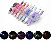 Top quality flexible usb cable luminous usb cable charging cable for cell phones and pad