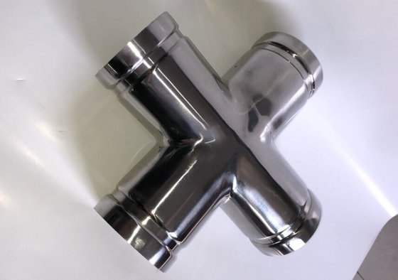 304 316 Stainless Steel Grooved Pipe Coupling Cross Tee Pipe Fitting For Shipping