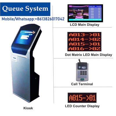 China Bank/Hospital/Clinic/Phamacy Wired and Wireless Touch Screen Ticket Dispenser Kiosk Queue System supplier