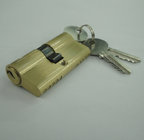 60mm Euro Profile Double Brass Cylinder with 3 brass normal keys original brass color