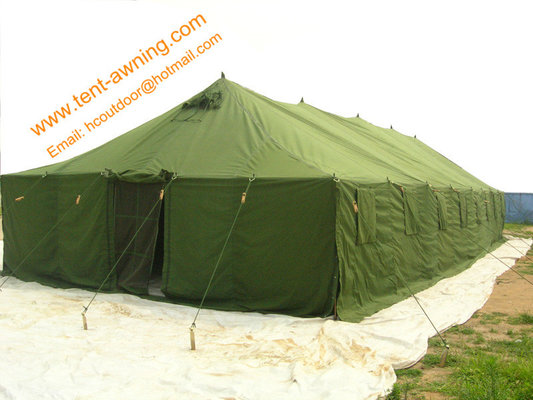 China Outdoor Pole-style Galvanized Steel Waterproof Canvas Large Military Tent supplier