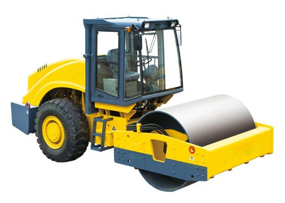 China Road Making Equipment  Vibratory Double Drum Roller Machine With Cabin / Air Conditioner supplier