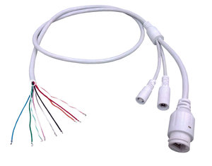 China IP67 waterproof RJ45 + DC Jack + Reset POE split cable for  IP network camera supplier