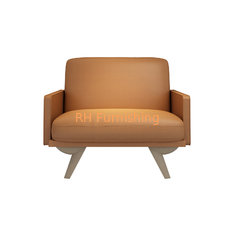 Modern wood sofa furniture for Lobby leisure used leather upholstery used Ash wood legs