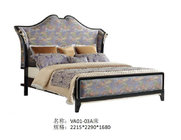 Neoclassic design of Luxury Bedroom sets High end Bed Headboard in Glossy black wood with Golden painting Nightstands supplier