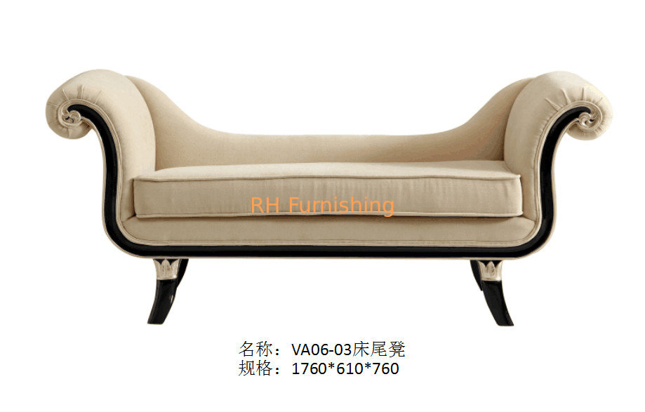 Luxury leather Sofa bench sofa for Villa house Bedroom furniture and living furniture supplier