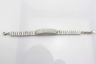 925 Silver Silver Link Bracelet   Clear Cubic Zircon Tennis Bracelet (YAQS005)