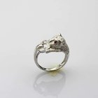 Designer Jewelry Solid Sterling Silver Leopard Ring Pave Cubic Zirconia(SRJ700)