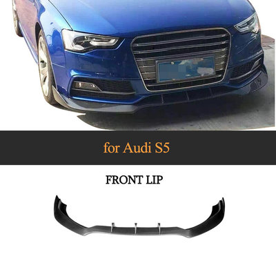 Carbon Fiber Front Lip Chin Spoiler For Audi S5 Bumper 2013 Facelift