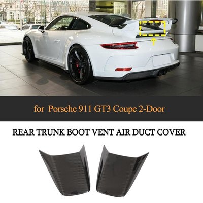 Carbon Fiber Rear Trunk Boot Vent Air Duct Cover For Porsche 911 GT3 Coupe 2-Door 2018