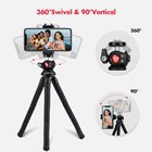 Flexible Phone Tripod, Rotatable Mini Camera Tripod for Smartphone with Phone Holder, Portable Travel Tripod Stand for P