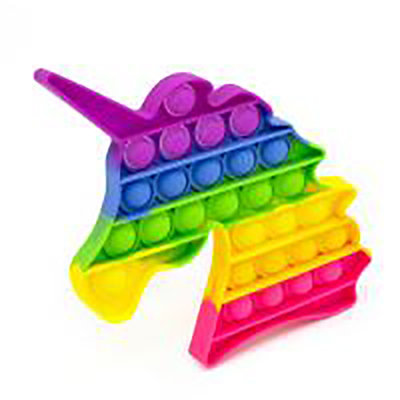 Rainbow Square Push &amp; Pop Fidget Toy Push POP Bubble Sensory Fidget Toy For Kids