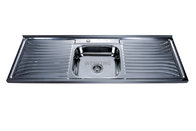 utensil kitchen single bowl stainless steel sink with double drainboard
