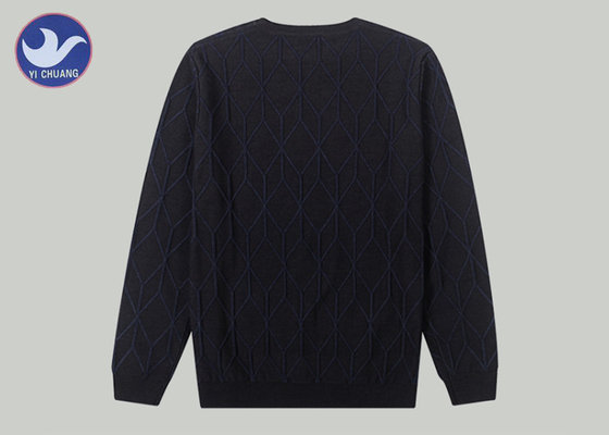 Fancy Geometric Knitting Men's Knit Pullover Sweater Long Sleeves Casual Clothing