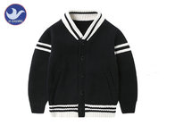 Anti - wrinkle Kids Sweater Coat With Pockets / Autumn Baseball Uniform